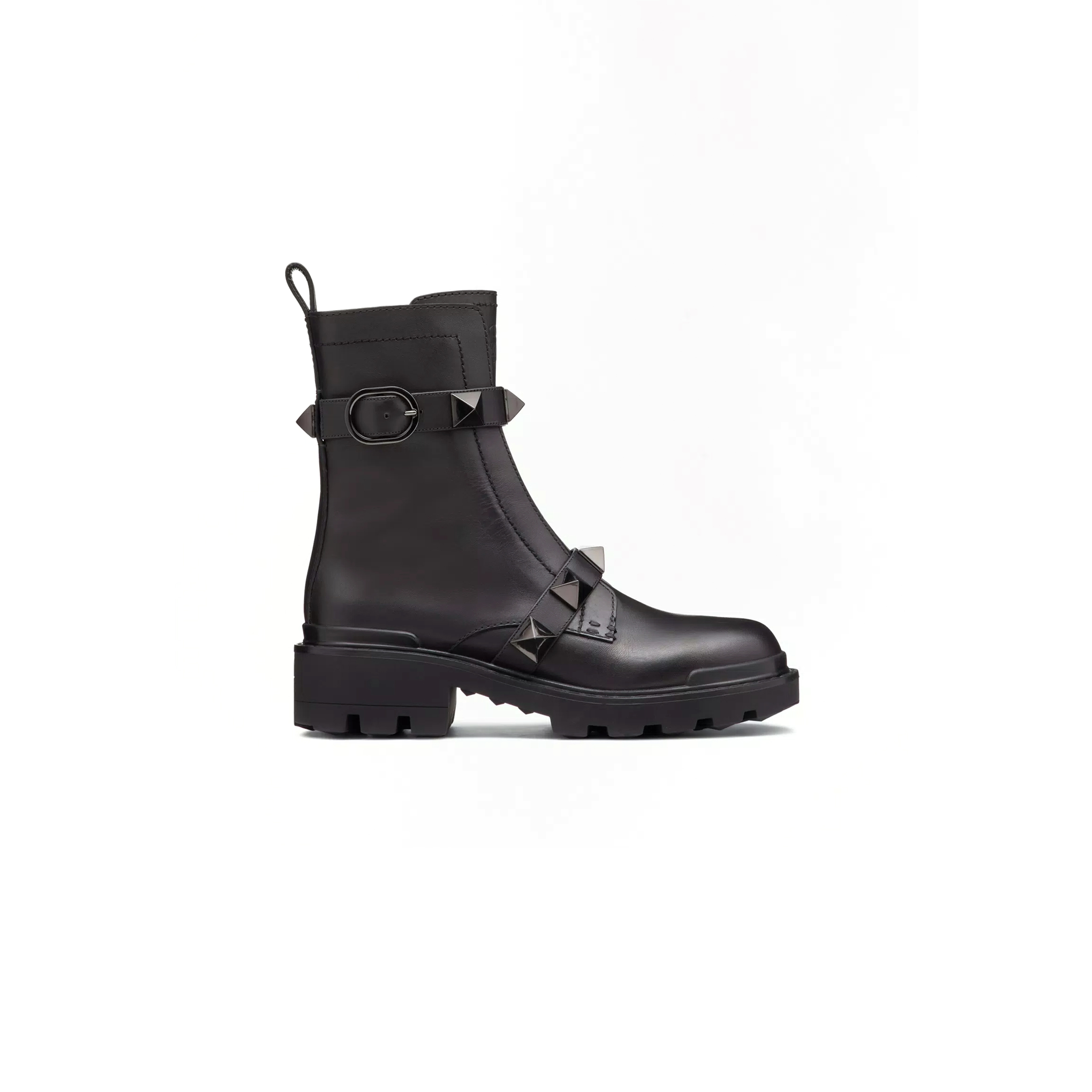 VALENTINO ROMAN STUD CALFSKIN COMBAT BOOT WITH TONAL STUDS 40MM 5W2S0CJ3FYP_0NO